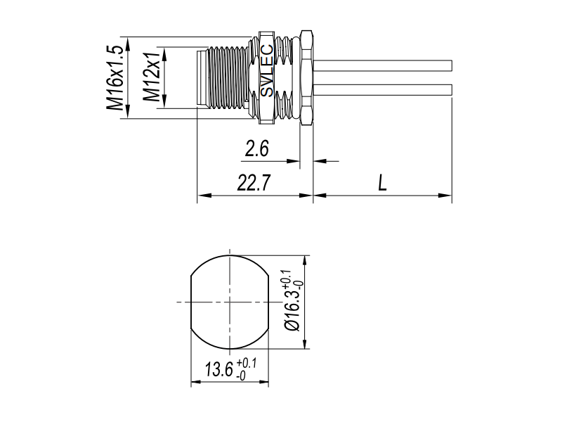 M12 panel mount Connector