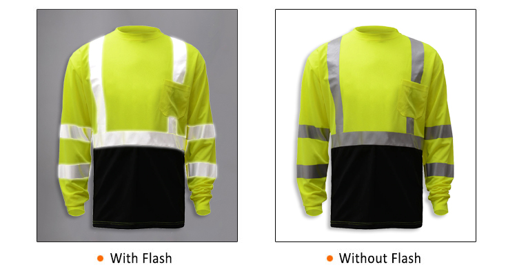 High visibility long sleeve safety reflective work shirt