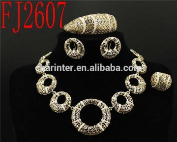 artificial beads jewelry set(FJ2607) costume plated jewelry set