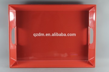 20"Melamine Tray With Handle , 30% melamine Red Tray