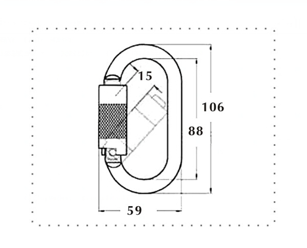 اللون الأسود الصلب 2T Carabiner القدرات