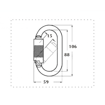 Μαύρο Χρώμα Χάλυβα 2T Χωρητικότητα Carabiner