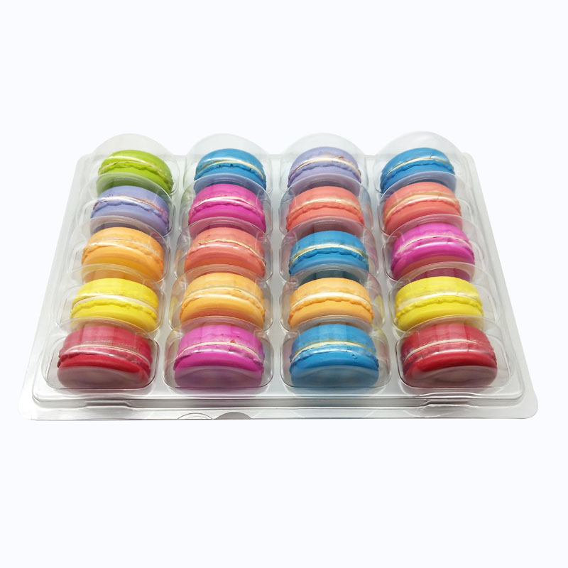 Plastic macaron clamshell packaging for 48 macarons