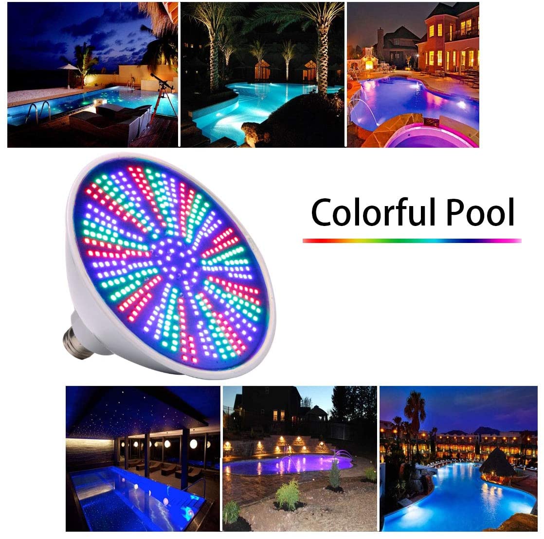 colorful pool light