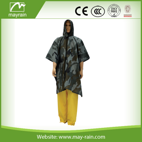 Rain Poncho/0.35mm PVC/Polyester Poncho