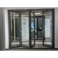 Double side folding glass doors