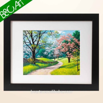 Spring landscape oil painting on frame