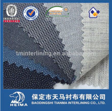 overcoat using heavy brushed fusible garment interlining fabric