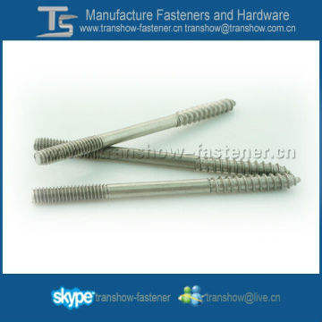 Stainless steel AISI304 double threaded wood screw