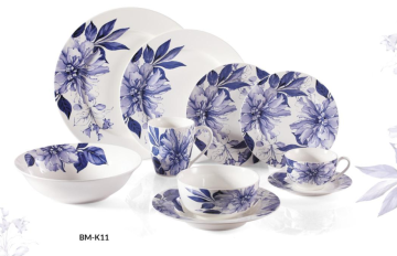 New Bone China Blue Floral Dinnerware