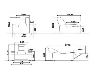 Modern Design Electric Recliner Sofa (YA-608)