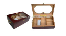 Glass top Cherry Display cedar wooden cigar cabinet humidor