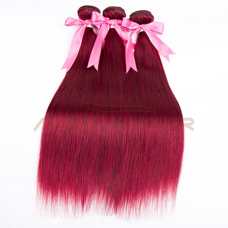 Aisi Hair  Price 8a Grade 3 Bundles Red Double Drawn Brazilian Hair Weave Bundles