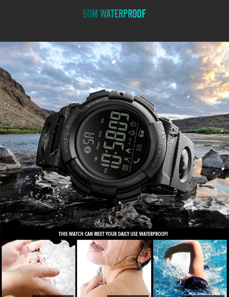 skmei 1303 50meters waterproof fast track pedometer smart watches men