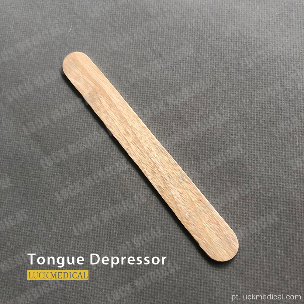 Depressor de língua de madeira descartável