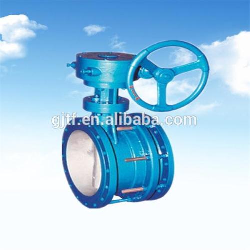 DN80 Cast Iron Double Flange Butterfly Valve with Gear Actuator