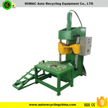 Hydraulic waste vehicle tire cutter machinery