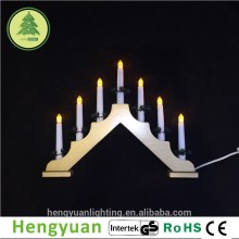GS 7L C6 Golden Wooden Christmas Candle Bridge Light Decorations