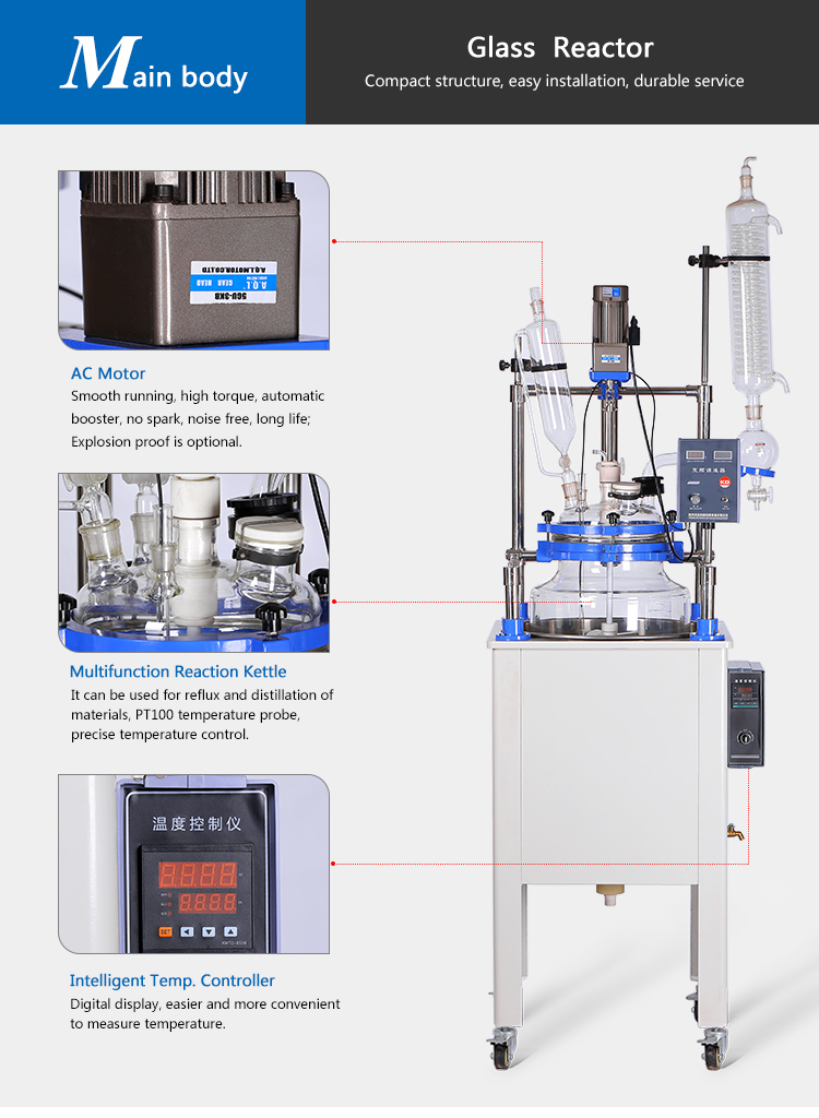 KD 80L Chemical Mixed Lab Stirring Glass Reaction Tank