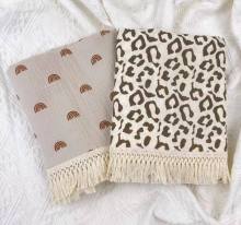 100% Cotton Printed Fringed Baby Blanket