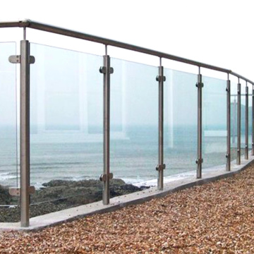 Glass balcony stair railing