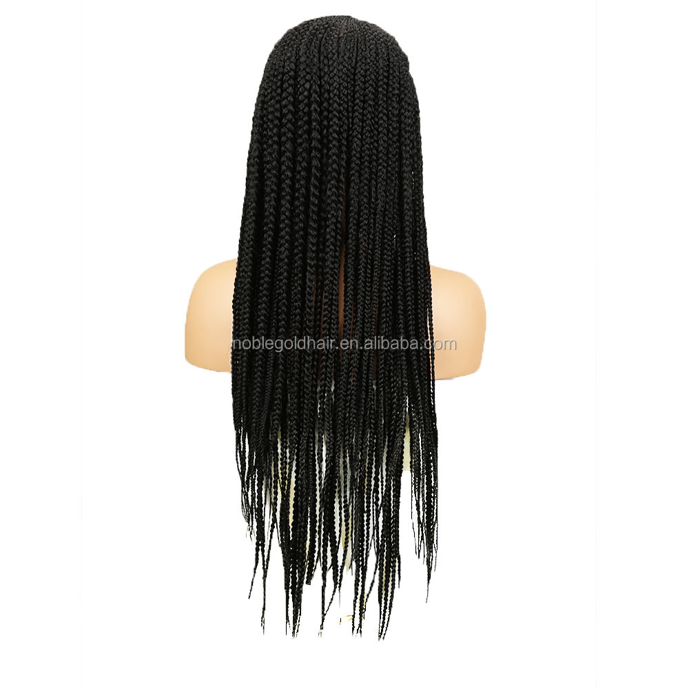 Noble gold new Magic lace front braided wigs with baby hair for black women 33 inches high heat fiber african braided wig