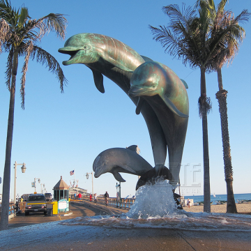 Hot Cast Menthod bronze copper dolphin sculptures