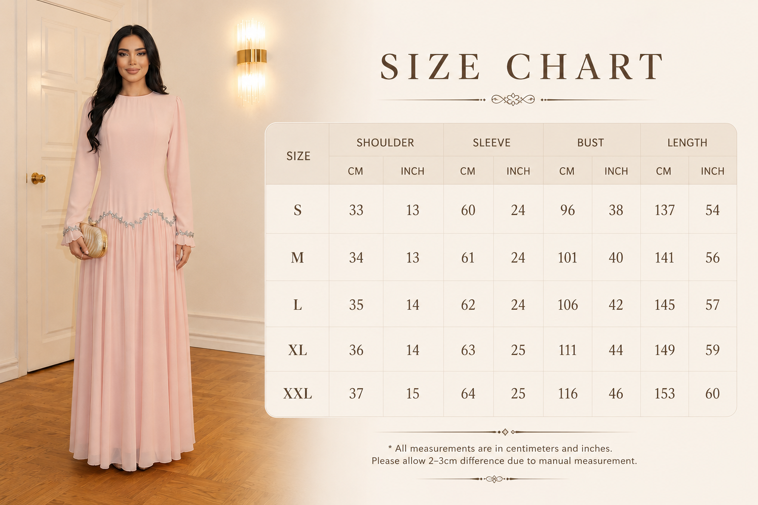لباس آستین بلند کریستالی زیبا Elegant Crystal Trim Long Sleeve Dress
