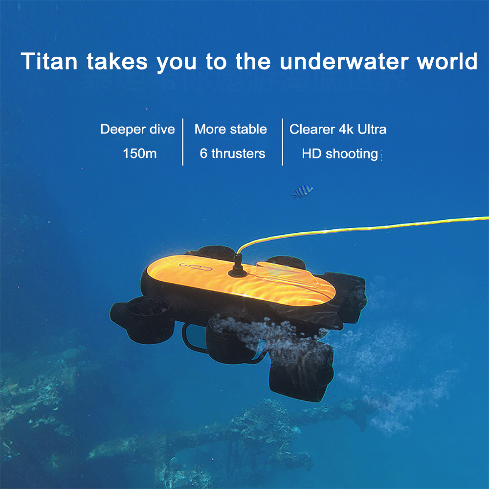 Geneinno Titan Underwater Inteligence Drone Robot Undersea Detection Wide-angle FOV 360 Rescue 160 Movement 4K Camera T1 RC