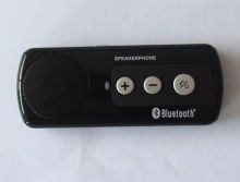 Black Battery Stereo Handsfree Bluetooth Speakerphone , Mini Handsfree Car Kit