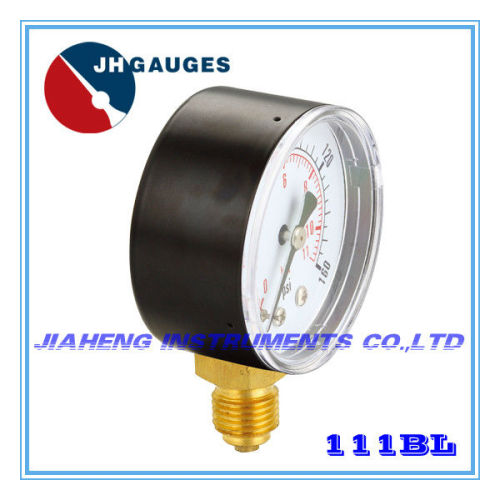 Cheap price,black steel case,utility Pressure Gauge