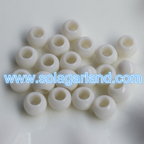 Perline con ciondolo rotondo in plastica acrilica grande con foro grande da 5-10 mm