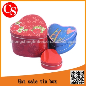 lovely heart shape gift tin box