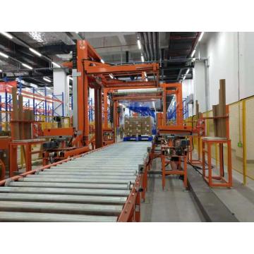 Auto pallet wrapping strapping corner application system