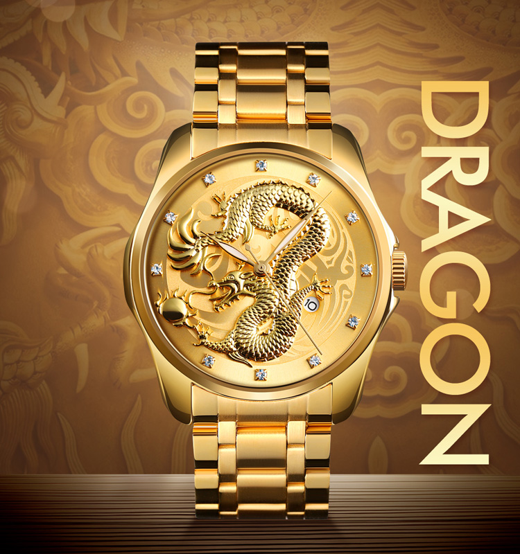 china wholesale skmei 9193 stainless steel back quartz watches golden dragon watch