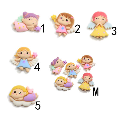 3D-Figuren Cartoon Angel Resin Cabochon für Armband Charme Fairy Garden Miniaturen DIY Supplies Home Decorations