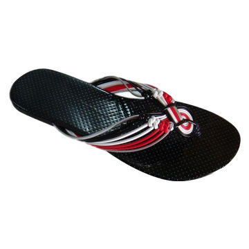 Women's Flip-flop with Woven PU Strap and Anti-slip Outsole