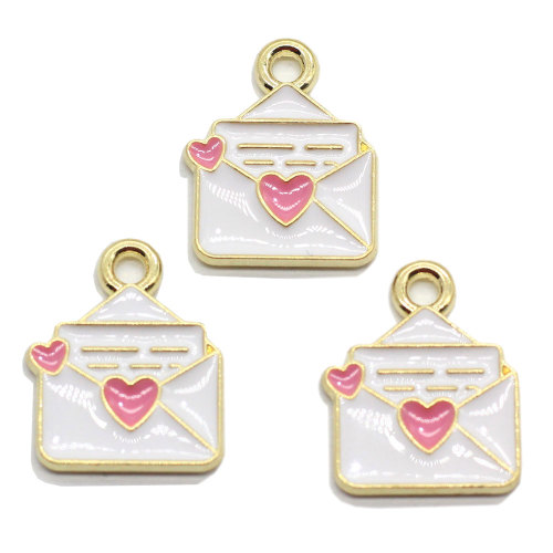 Pendentifs en émail enveloppe bande charmes alliage porte-clés voiture porte-clés Art métallique collier Bracelet fabrication de bijoux