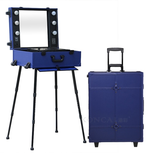 Portable Trolley Makeup Station with Light