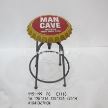 antique metal beer cap shape bar stools, metal chair for home