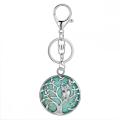 Owl Tree Crystal Gemstone pendant keychain