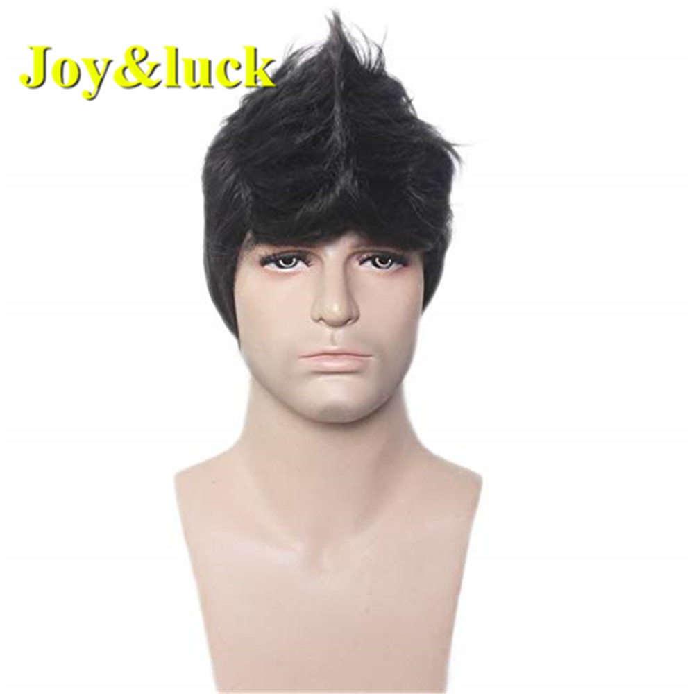 Blonde Ombre Brown Color Man Hair Male Wholesale Wigs for Men Daily or Party Short Natural Straight Men Wigs Synthetic Hair Wigs