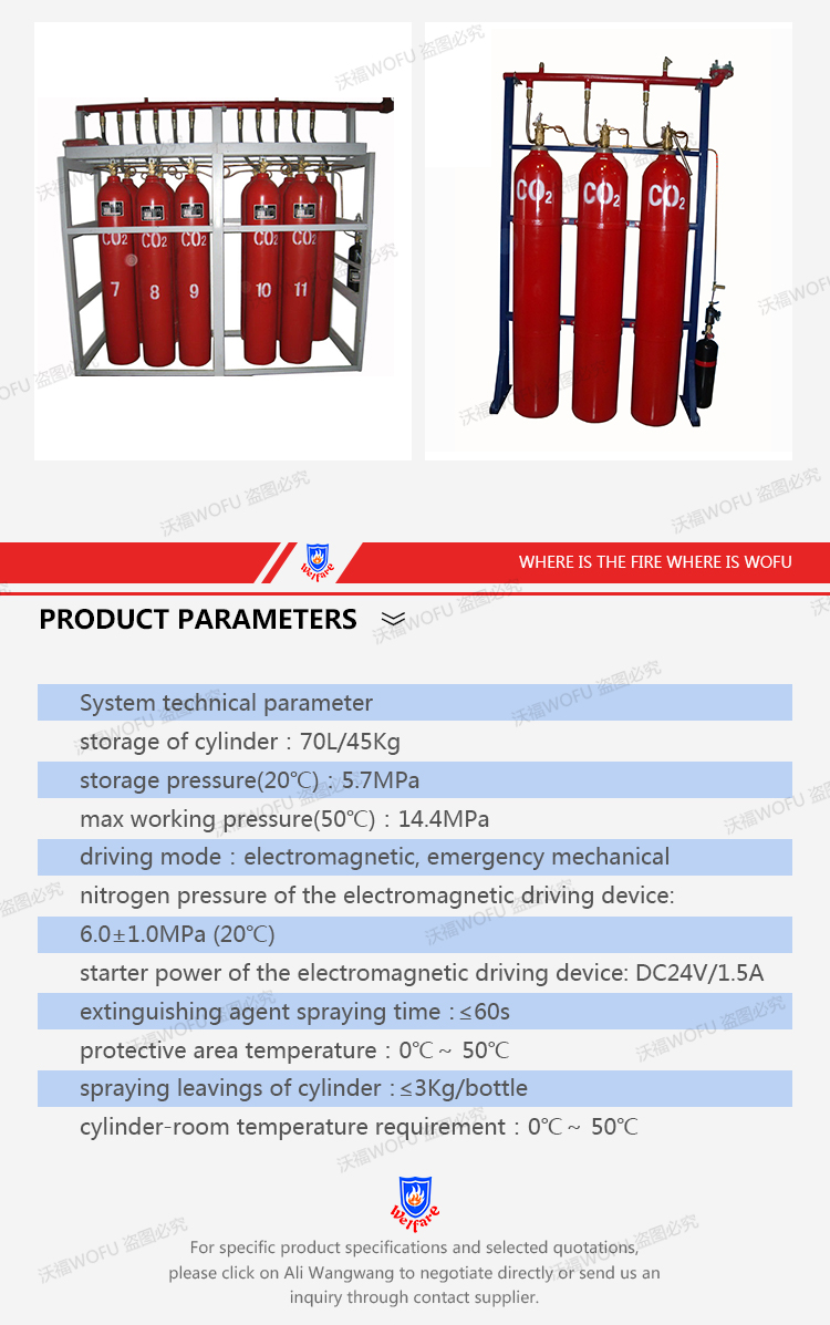 High pressure CO2 gas extinguishing system