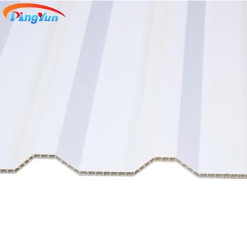 Heat insulation trapezoidal corrugated PVC hollow roof sheet popular in Indonesia