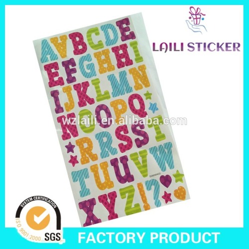 self adhesive letter stickers,colourful paper stickers