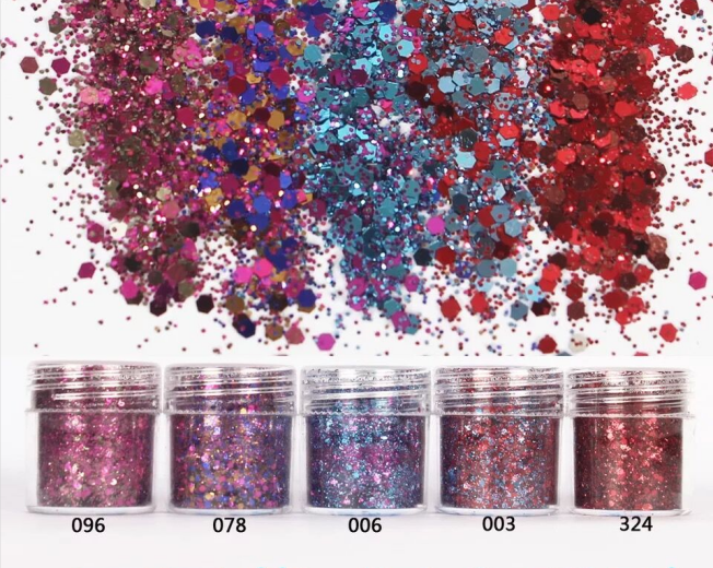 New nail beautiful polyester round glitter powder for crafts per kg