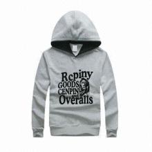 Men's pullovers hoodies, made of 60% cotton and 40% polyester fleece