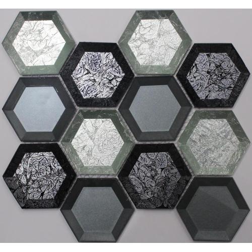 Farbe gemischt Hexagon Crystal Glasmosaik