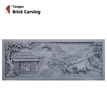 Landscape figure relief mural