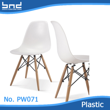 armless white plastic chair for bistro